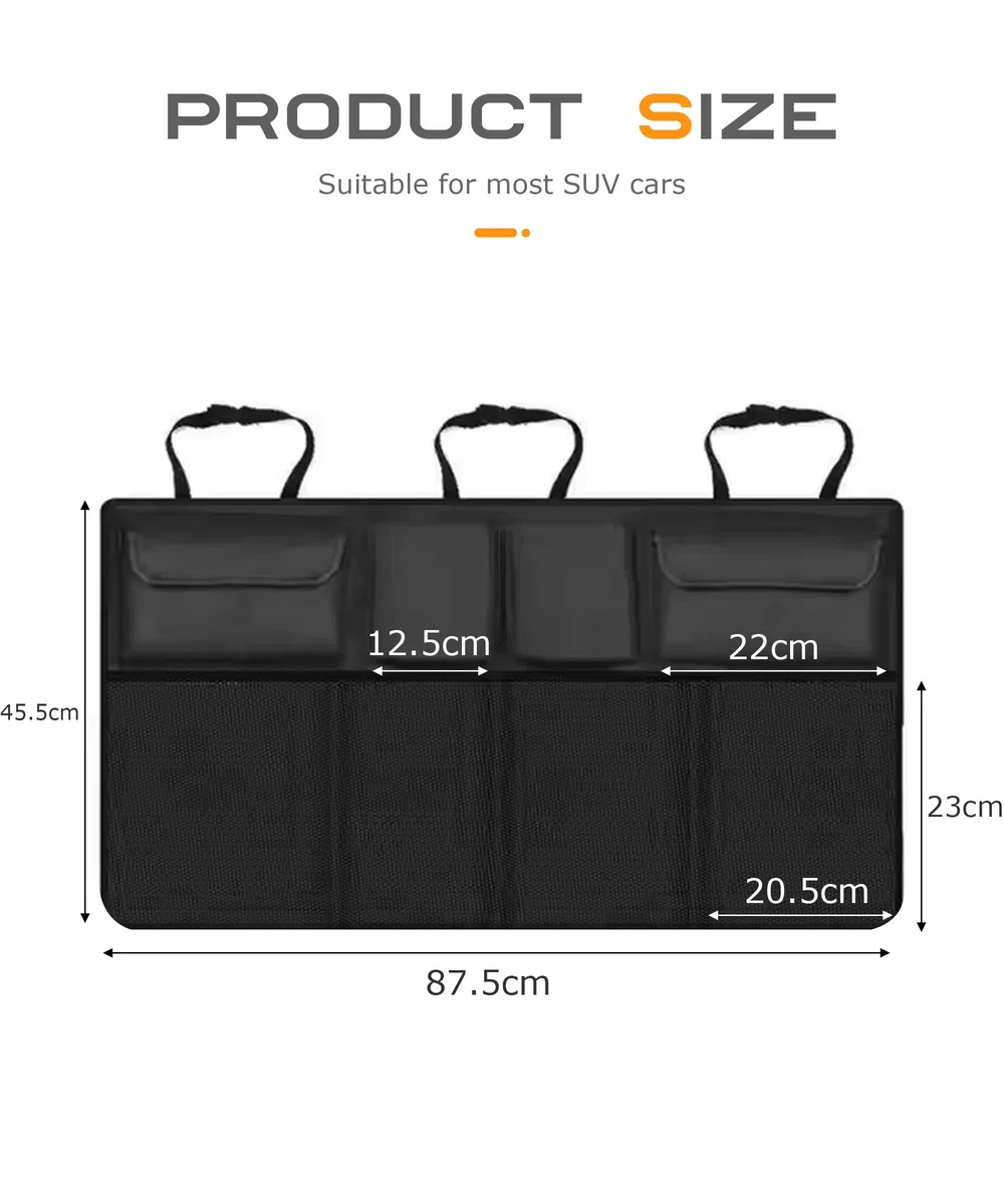 Flaconi Organizador de Coche, Accesorios Interiores, Organizador de Maletero, Bolsa de Maletero, Adecuado para SUV, Coche Negro