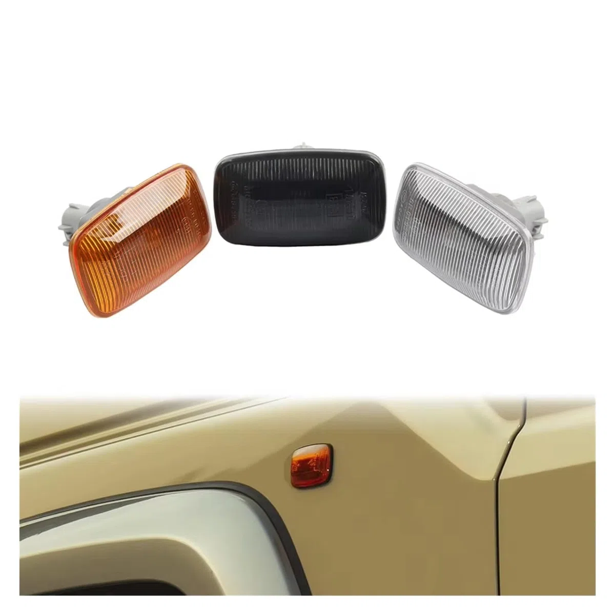 Luz Indicadora Intermitente Espejo Para Toyota Para Land Para Cruiser Serie 70 80 90 100 Luz Posición Lateral Para Guardabarros 1 Unidad 81731-20192(Black Lens)