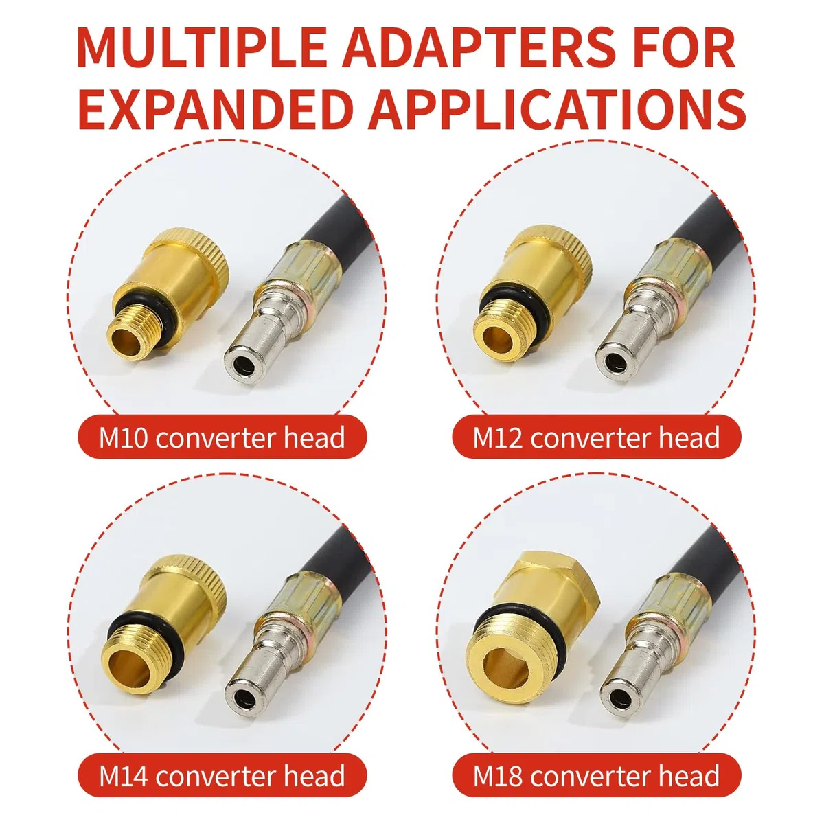 Zorplex Probador de Compresión de Motor Kit, Comprobador de Compresión 0-21 Bar / 0-300 PSI con Manómetro y Probador de Bujías, M10 M12 M14 M18, para Automóviles, Motores de Gasolina (Rojo)