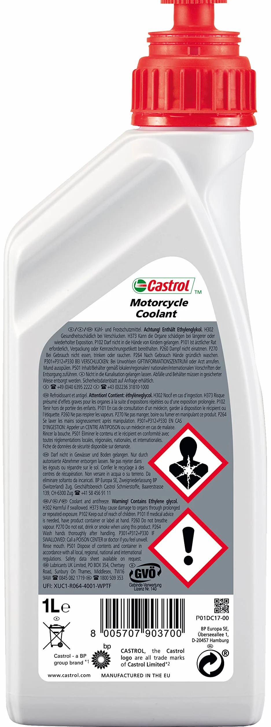 Castrol Líquido refrigerante para Motocicleta, 1L