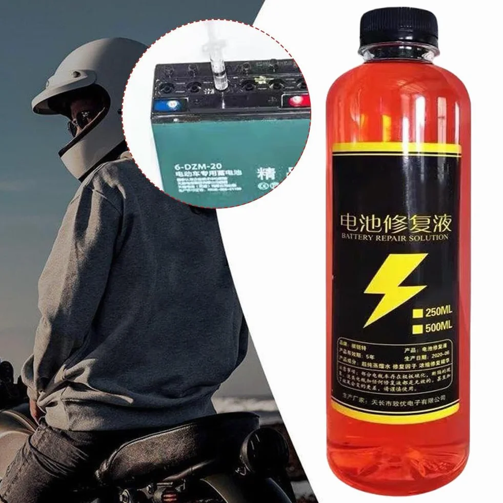 Líquido de reparación de batería, restauración de batería de 500 ml para batería de plomo ácido, líquidos de recuperación efectiva de batería, extiende la batería, funciona para coches, camiones