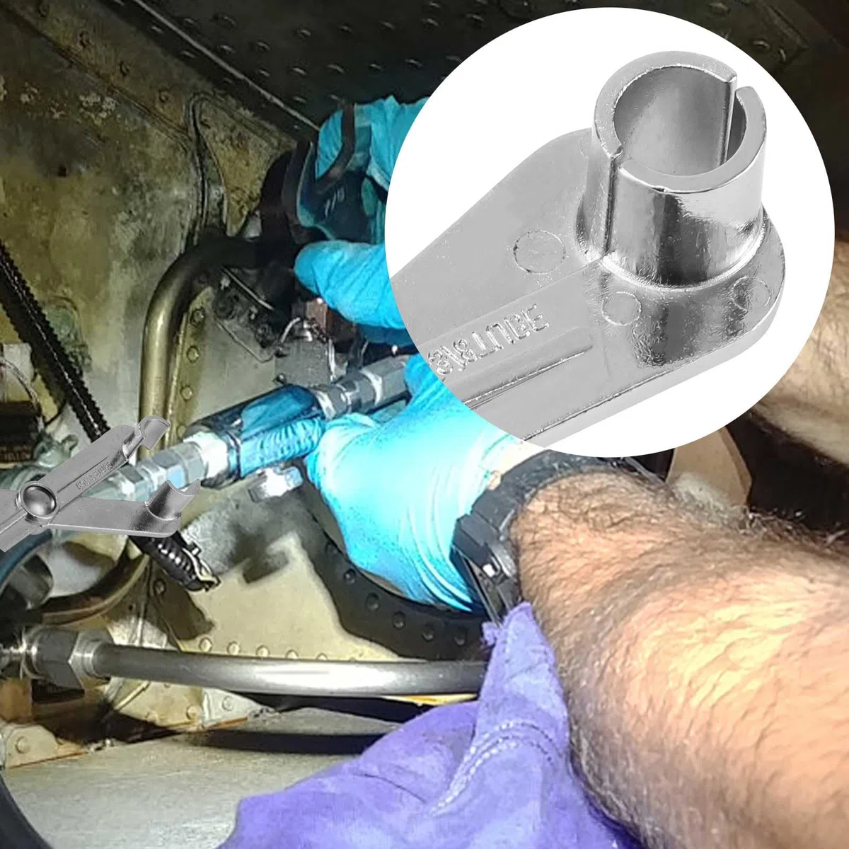 NQEUEPN Herramienta Desconexión Línea Combustible Tijera, 3/8 y 5/16 Pulgadas Herramienta Filtro Combustible 2 en 1 Herramienta Extracción Línea A/C para Desconexión Rápida para Ford/GM/Chrysler