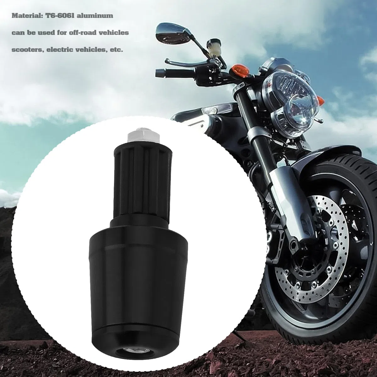 1 par de tapones para manillar de motocicleta de 7/8 pulgadas, 22 mm, extremos de manillar de motocicleta, tapones de extremo de barra para motocicleta, moto de cross, scooters