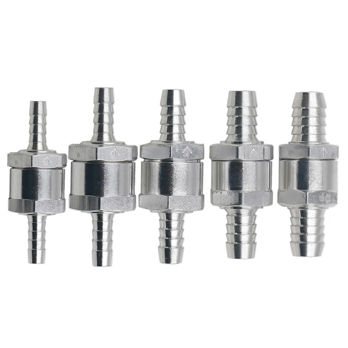 Válvula Antirretorno Unidireccional 5 Piezas Válvula de Retención de Combustible Valvula Anti Retorno Agua Válvula Antirretorno de Aluminio para Automóvil, Barco, Helicóptero (4mm 6mm 8mm 10mm 12mm)