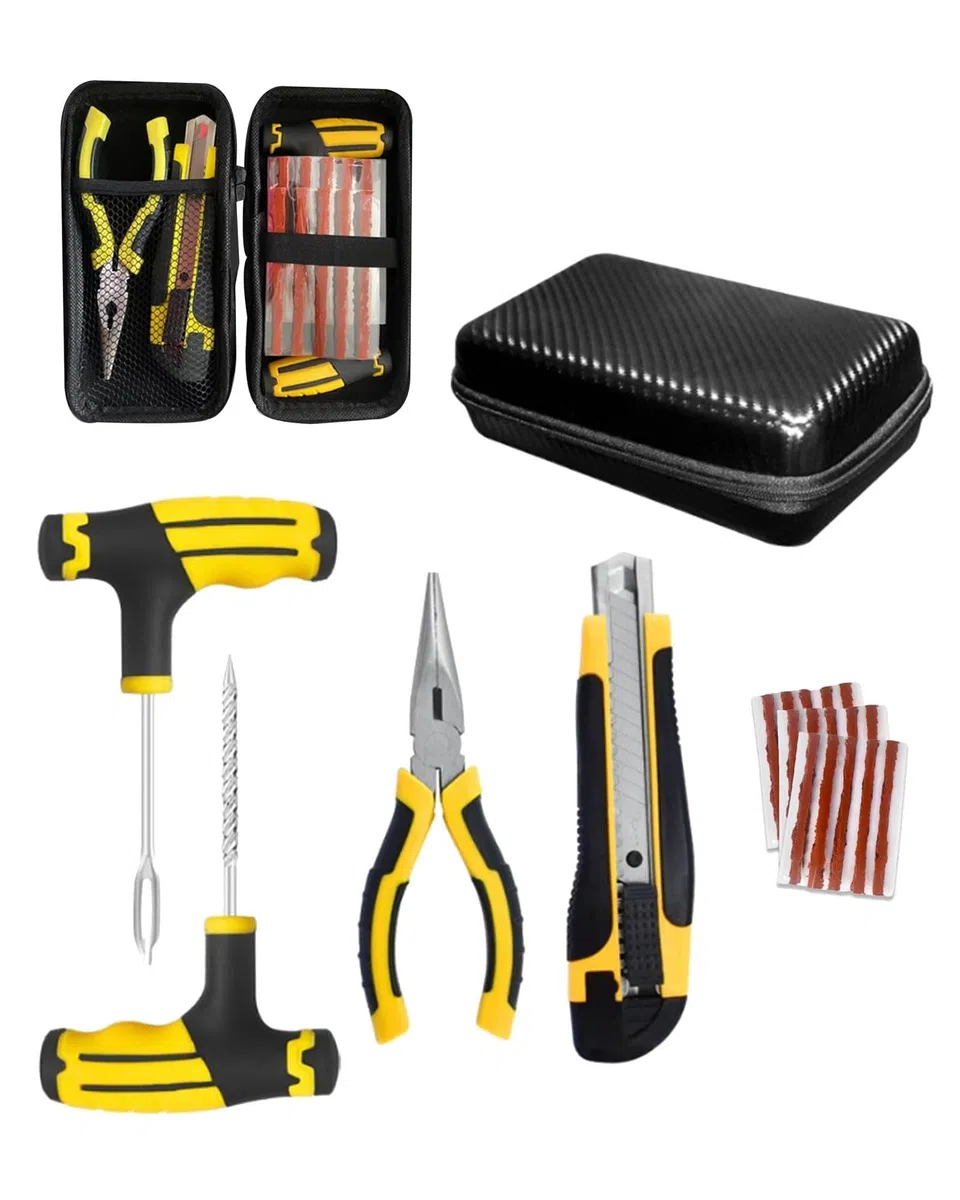 Kit repara pinchazos coche,Valido para Todo Tipo de neumáticos,Kit Mechas para Pinchazos Neumáticos,para Coches, todoterrenos, Moto y más.