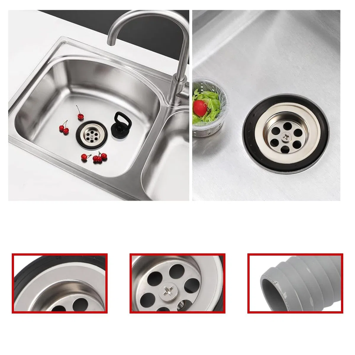 Desagüe para Fregadero de Camping de 50 mm Desagüe para Fregadero de Camping Juego de Desagüe para Fregadero para Caravanas Campers Caravanas Barcos