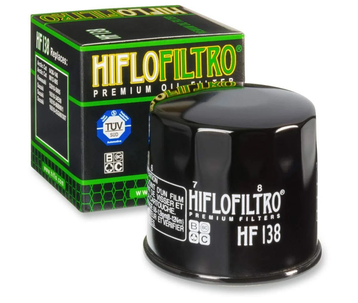 Filtro de aceite HF138 para Suzuki 600 GSR, 650 Gladius, 650 SV-V-Strom, 1000 SV