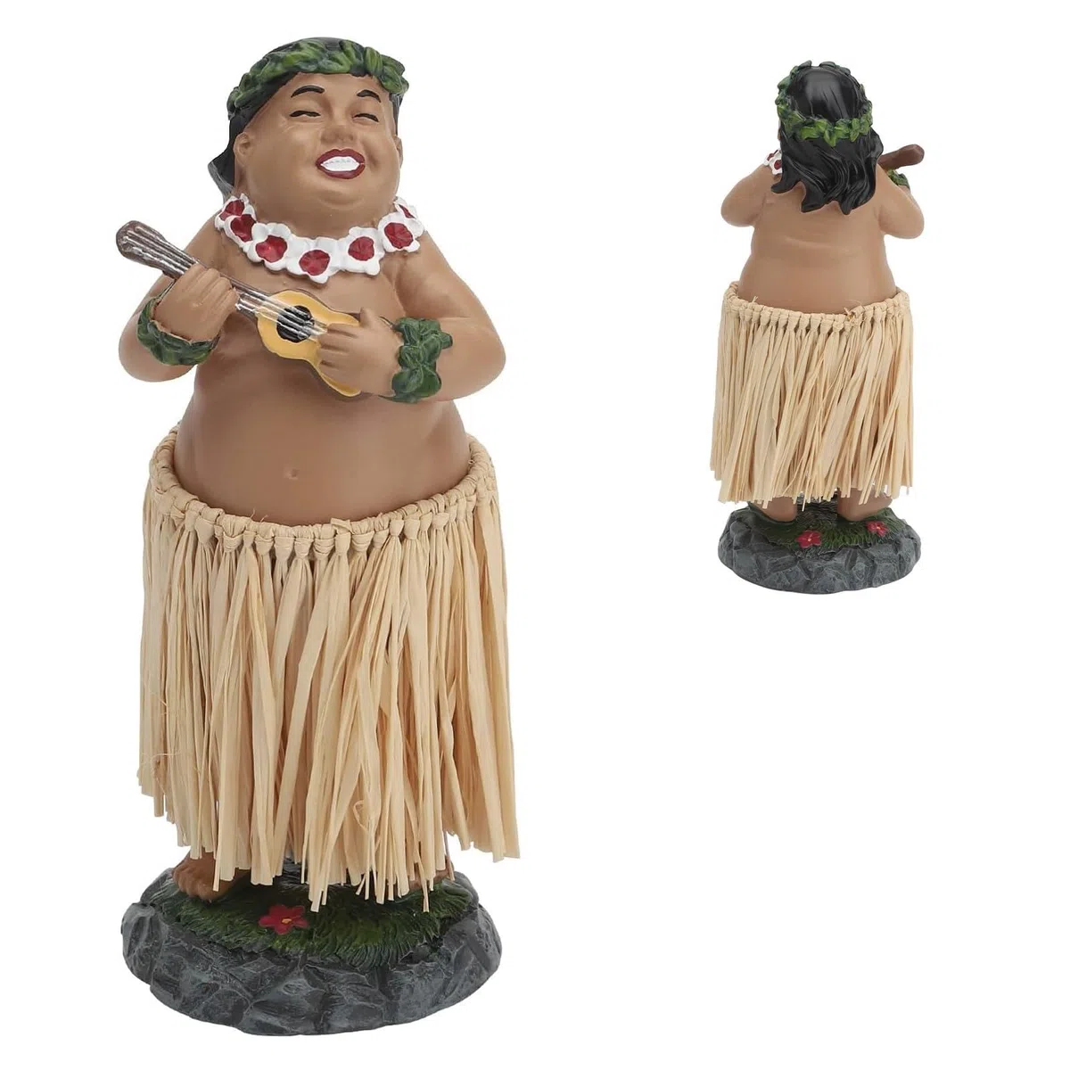 Muñeco Coche, Figura de Muñeca Hawaiana para Salpicadero, Hawaii Miniature Dashboard Hula Doll, Muñeca Hawaiana de Resina para Salpicadero para Coche, Escritorio, (Marrón Oscuro)