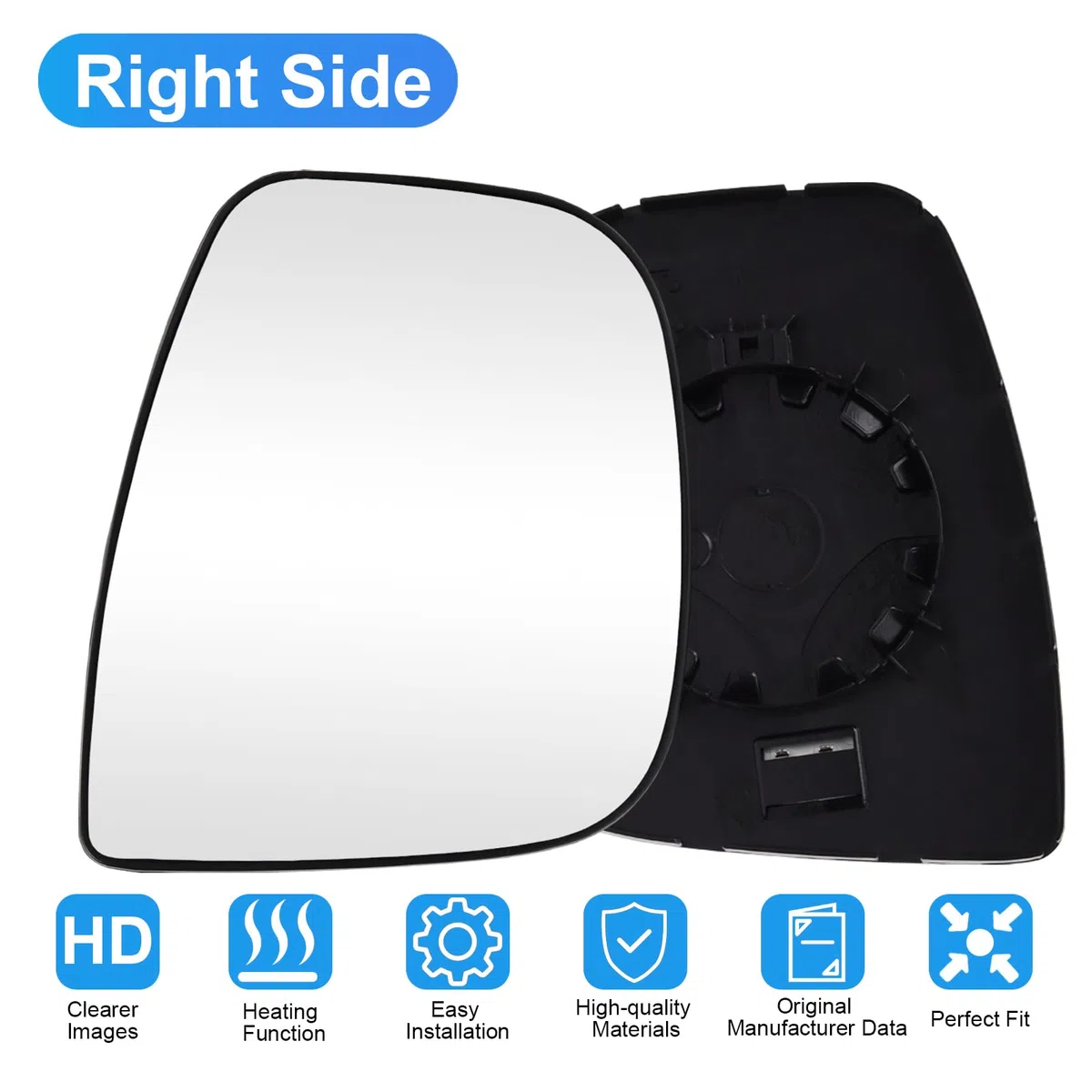 Mingke Cristal Espejo Retrovisor Derecho para Citroen Berlingo Peugeot Partner 2012-2023 Opel Vivaro C 2019-2023 Combo E 2018-2023 Retrovisor Exterior Calefactable Ajustable
