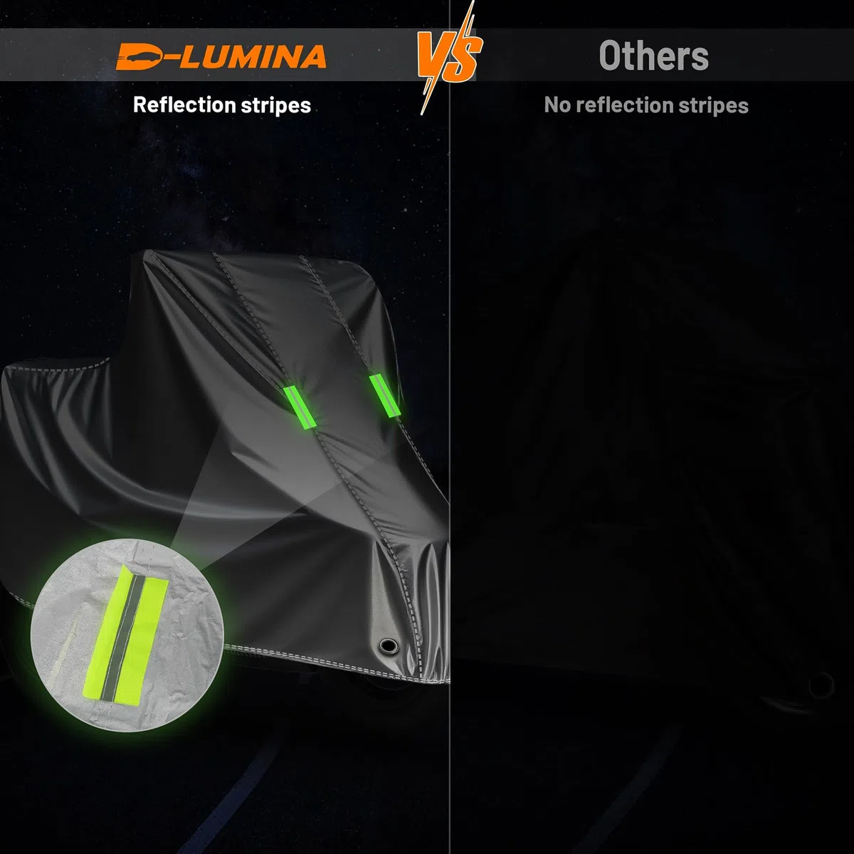 D-Lumina Funda Moto Impermeable, Poliéster 210D Antirrobo Universal, para La Mayoría de Motocicletas,Scooter,Vespa,Etc. (245x105x125cm) XL
