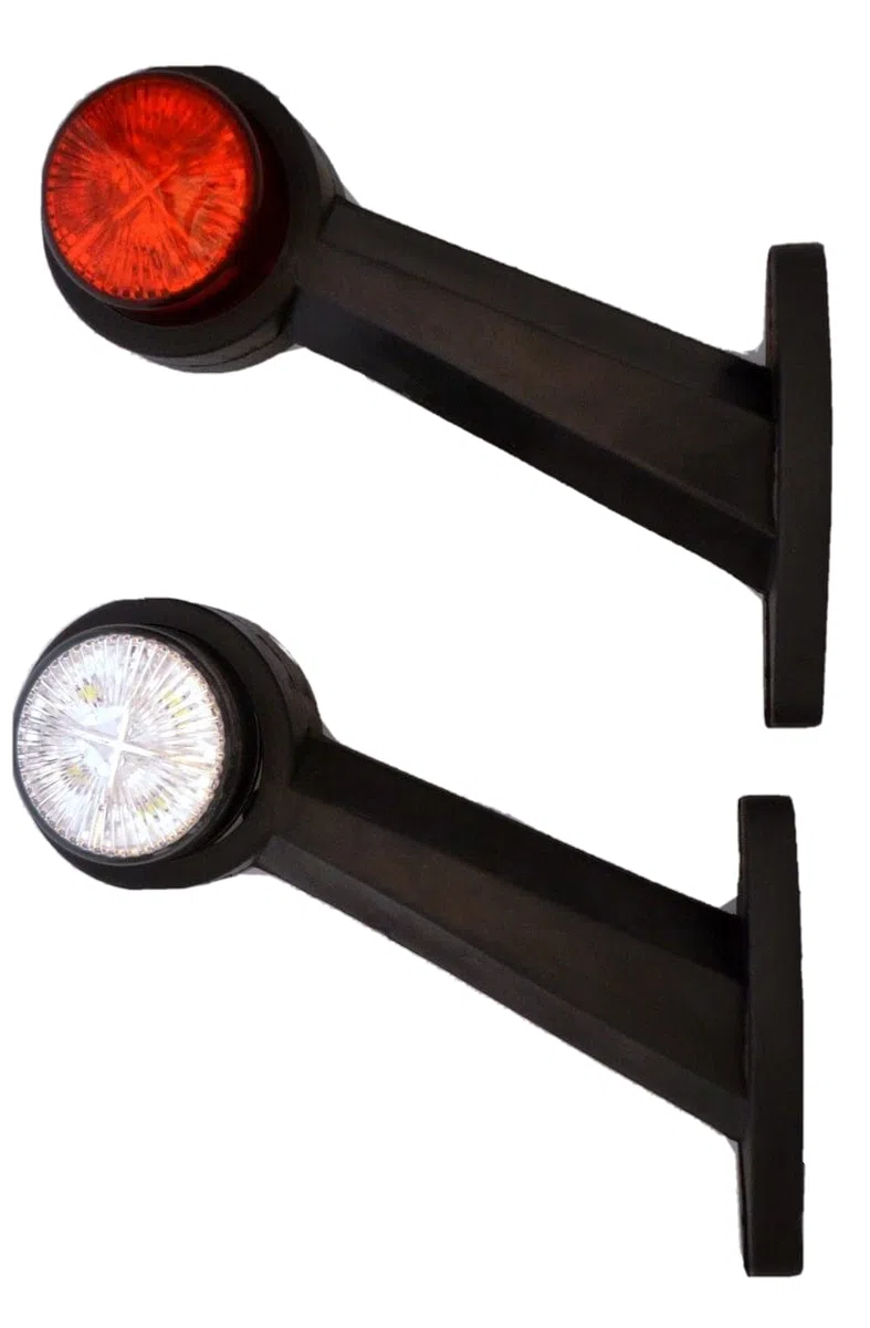 2x Luces Marcadoras Laterales de Recuperación 24 Voltios Blanco Rojo Remolque Camión Caravana Chasis Autocaravana