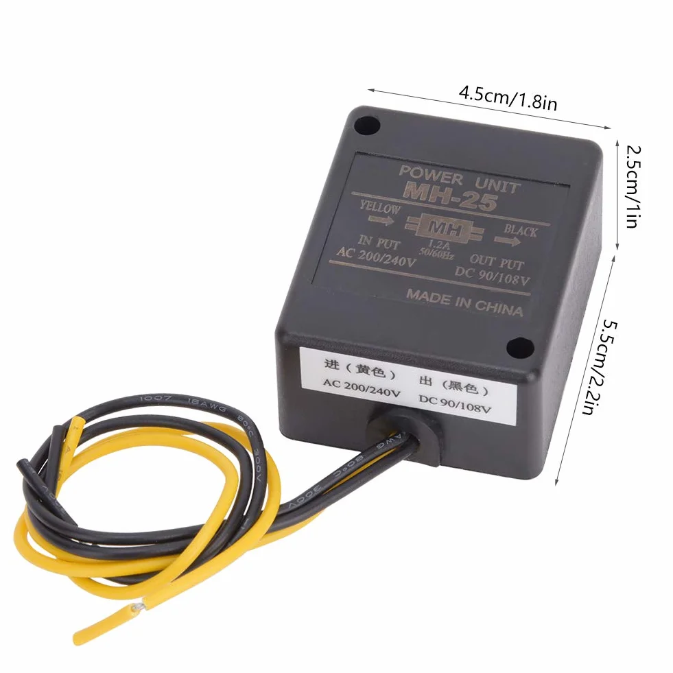Garosa Fuente de Alimentación de Banco Mh-25 Motor Rectificador de Freno Unidad de Alimentación Ac200v/240v Entrada Dc90v/108v Salida Reemplazo del Regulador de Voltaje Rectificador 1.2A 50Hz/60Hz