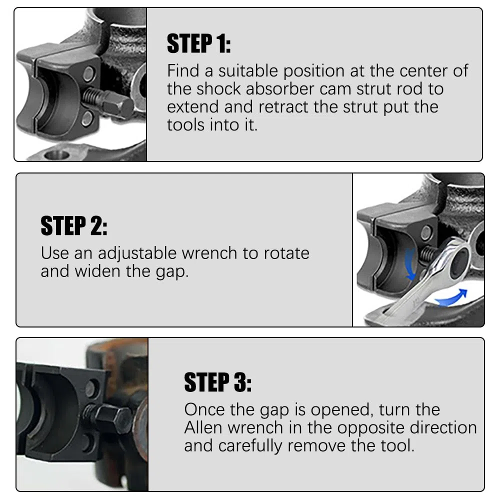 Esparcidor Nudillo Dirección Buje Dividido Puntal Suspensión Herramienta Esparcidora Divisora Auto Suspension Strut Hub Herramienta Expansión Strut Splitter Tool para Mayoría Vehículos