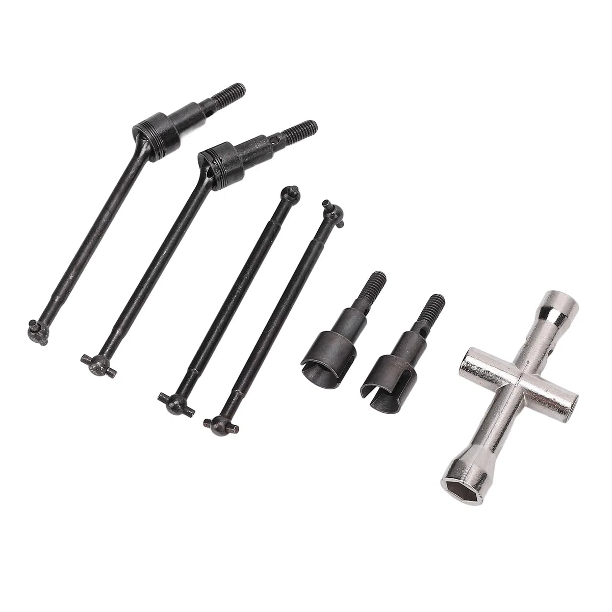 RiToEasysports Kit de Eje de Transmisión de Acero para Automóvil RC, Transferencia de Torsión Lisa de Reemplazo del Eje Trasero Delantero para 16101 16102 16210, Instalación Fácil, Transferencia de