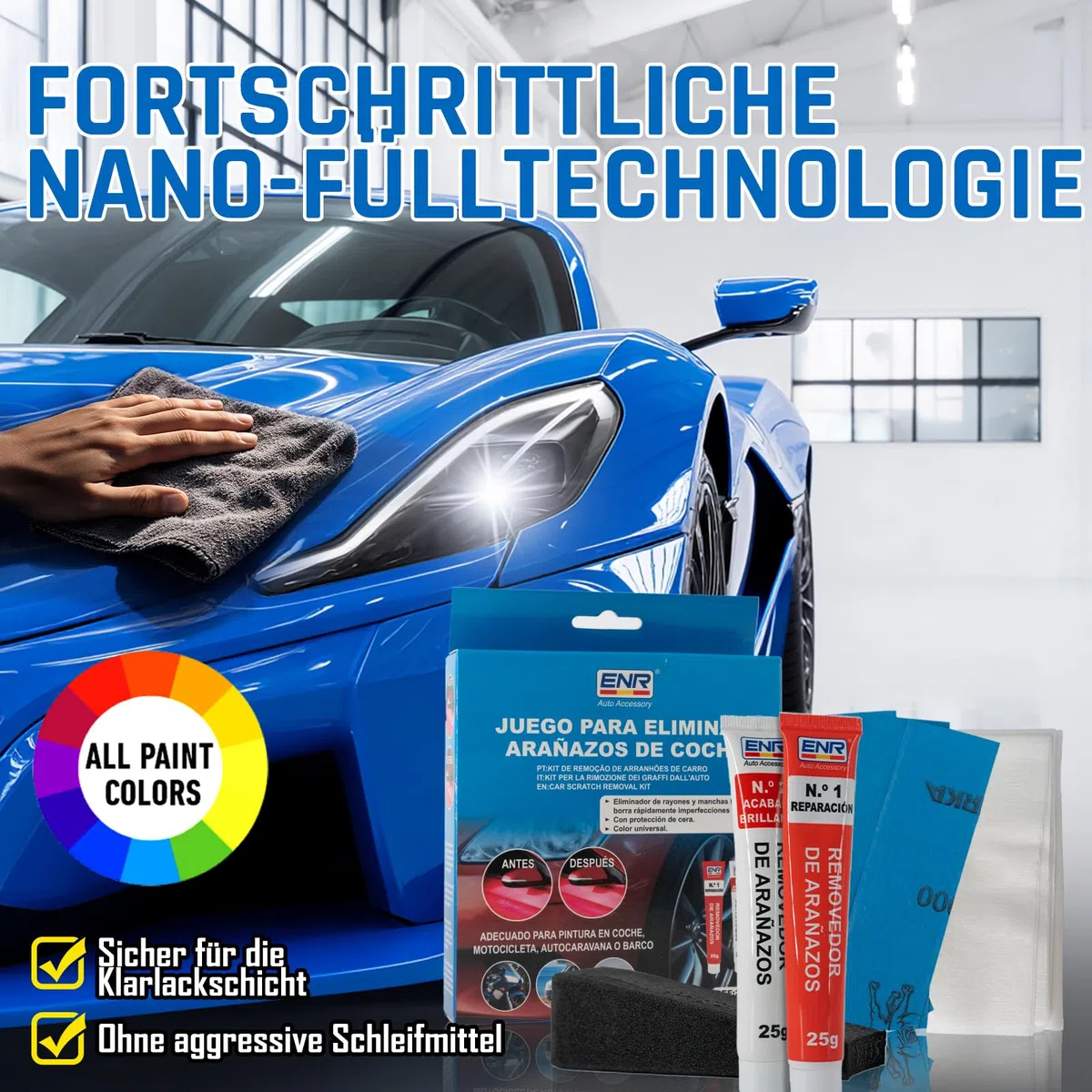 Reparador de arañazos,Pulimento Coche Arañazos,Aporta Brillo y Protección,Restos de Pintura y Manchas Persistentes,Fácil Aplicación,50g