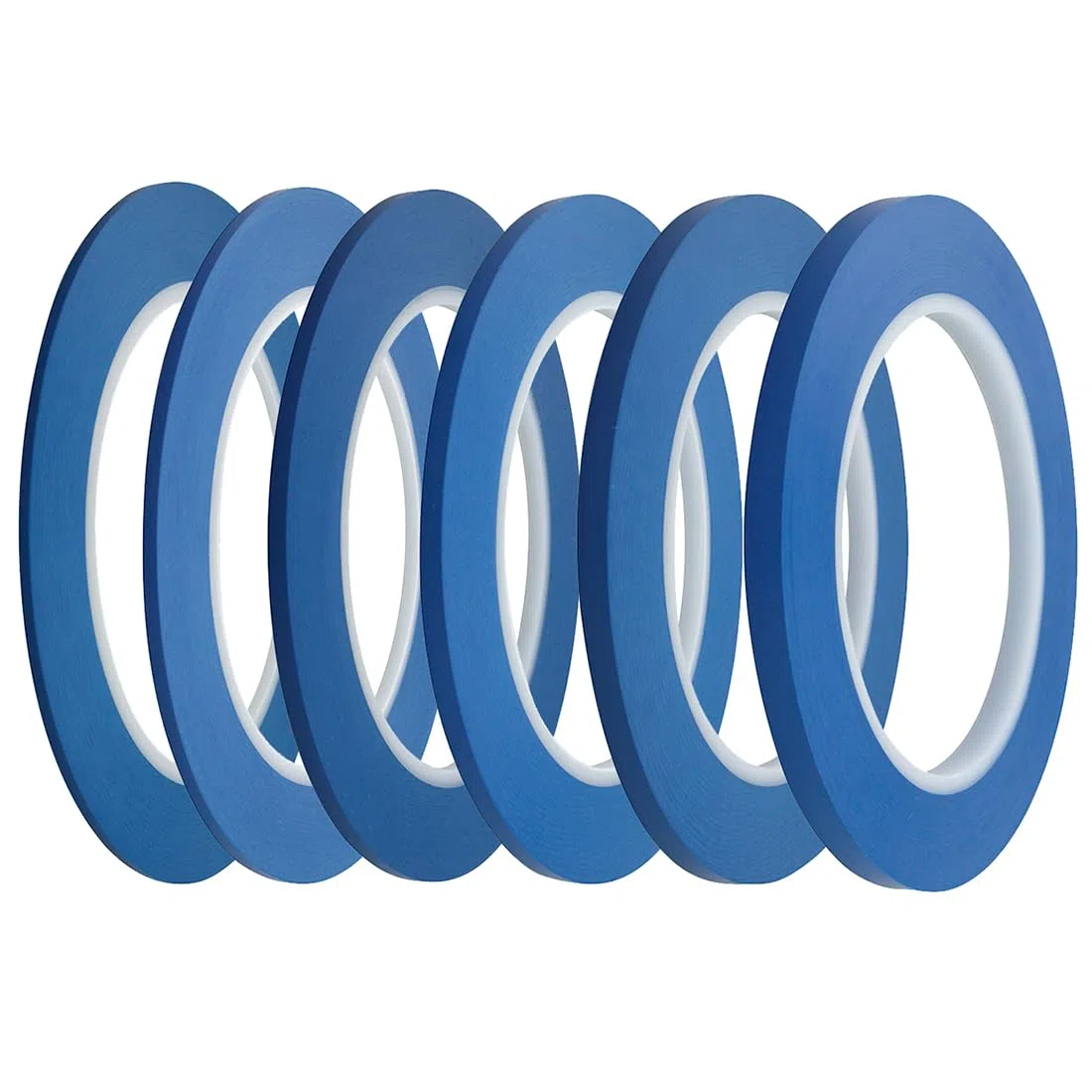 Fine Line Fineline - Cinta adhesiva de vinilo para pintura de automóviles, 2 mm, 2,5 mm, 3 mm, 4 mm, 5 mm, 6 unidades, color azul
