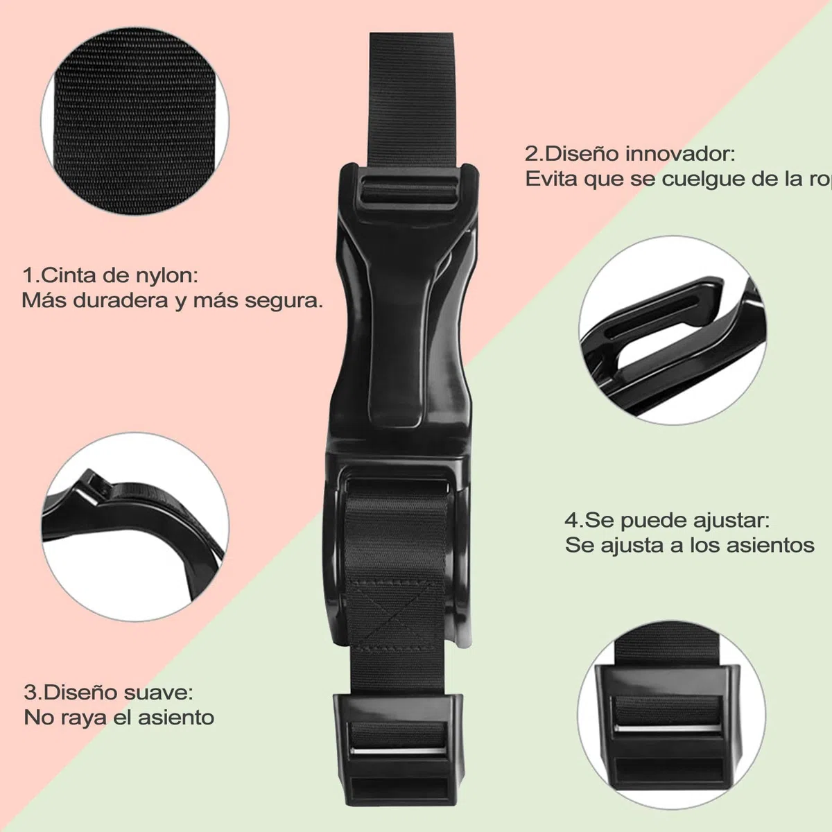 Cinturón Embarazada para Coche, Cinturón de Seguridad Ajustable para Embarazadas, Protege a tu bebé, Evitando el Riesgo de Aborto en el coche (Negro)