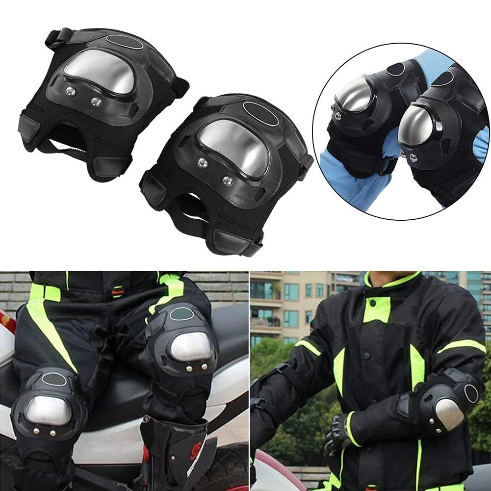 Rodilleras,Rodillera para motocicleta - 2 Unids ATV Adulto Rodilla/Rodilleras Ajustables Almohadillas Protector Elbow Armor para Motociclismo Ciclismo Racing set
