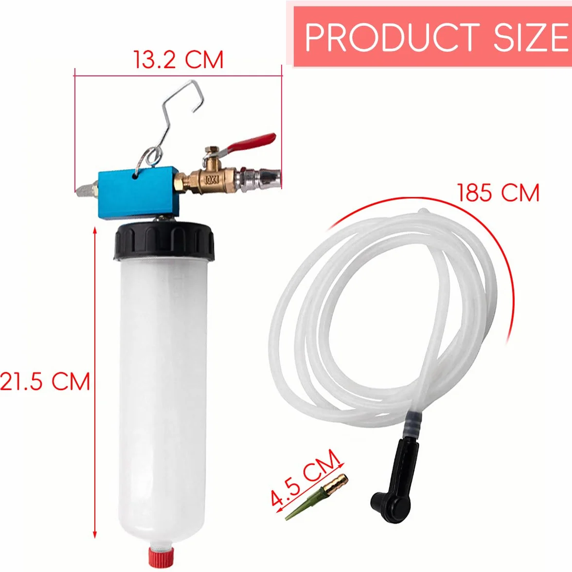 JNNJ Extractor Neumático De Líquido De Frenos, Drenaje Vacío Bomba Aceite, Purgador De Freno Cambio Aceite Bomba Automóvil, Herramienta Reemplazo Cambio Aceite Dirección Asistida con Manguera Botella