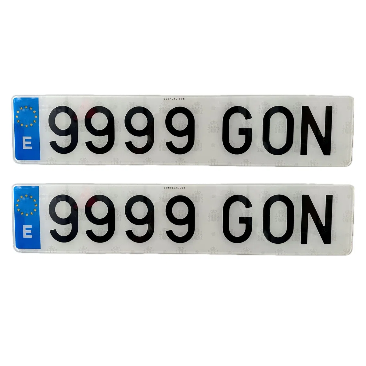 Gonplac Matrícula Acrílica Coche Homologada Alto Impacto 52 x 11 CM (Conjunto 2 Und)