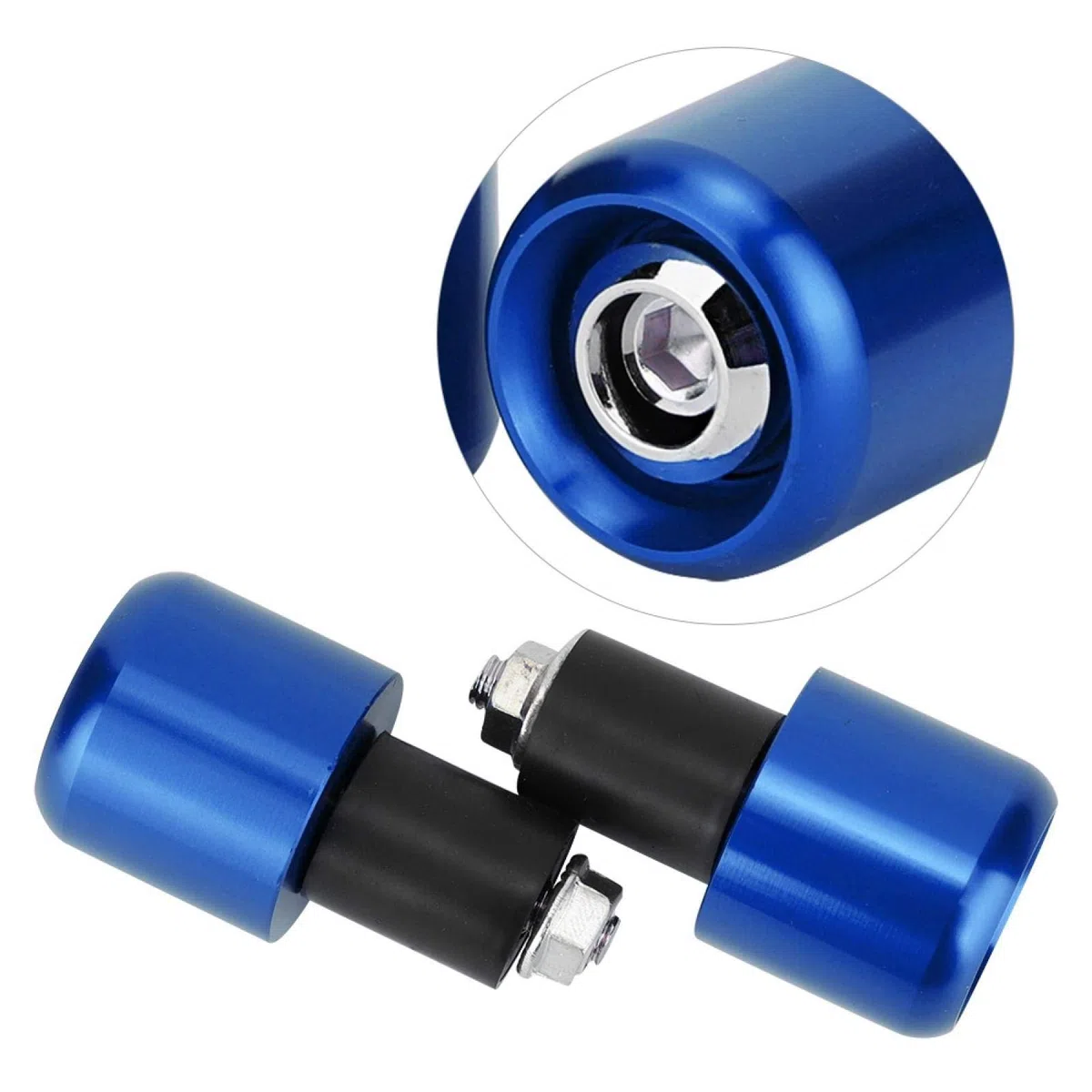 aqxreight Extremo de la barra de la manija, 2 uds., Accesorio de modificación de la motocicleta, tapón del extremo de la barra de la manija para manillar de 22 mm de diámetro(azul)
