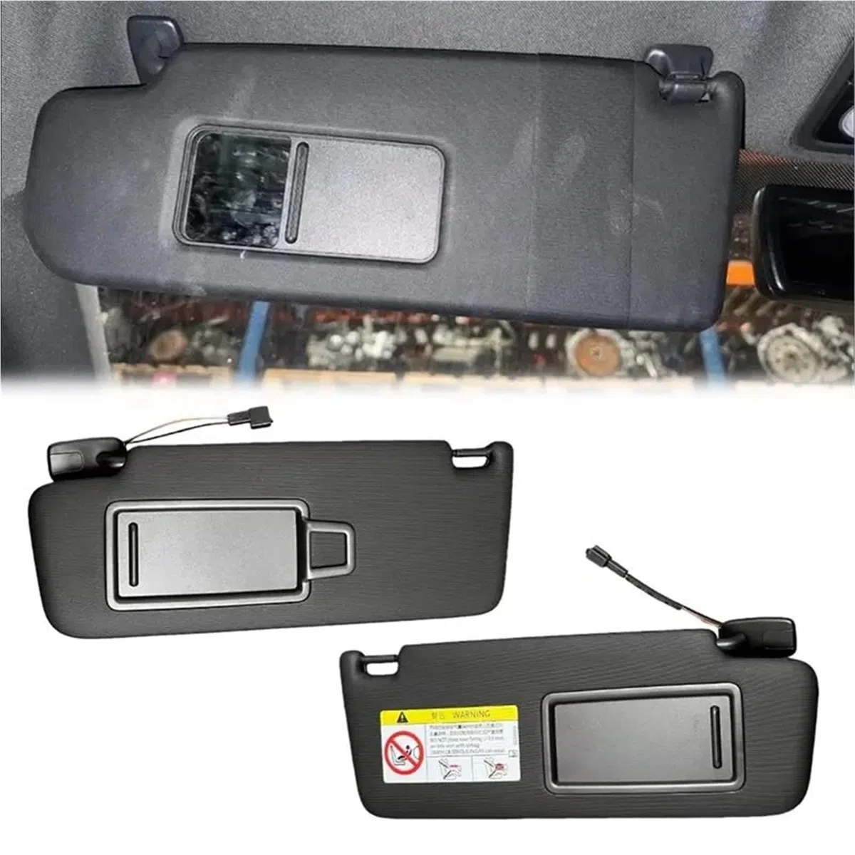 Parasol Interior para VW para Golf 5 2003-2008 para Golf 6 2009-2014 para Passat B6 B7 Parasol Interior del Coche Visera Solar Lado(Gray Right)