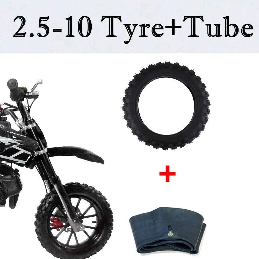 Rueda de Goma 2.50-10 2.50x10 con Cámara de Aire, Juego de Neumáticos y Cámaras de Caucho para Honda CRF50 XR50