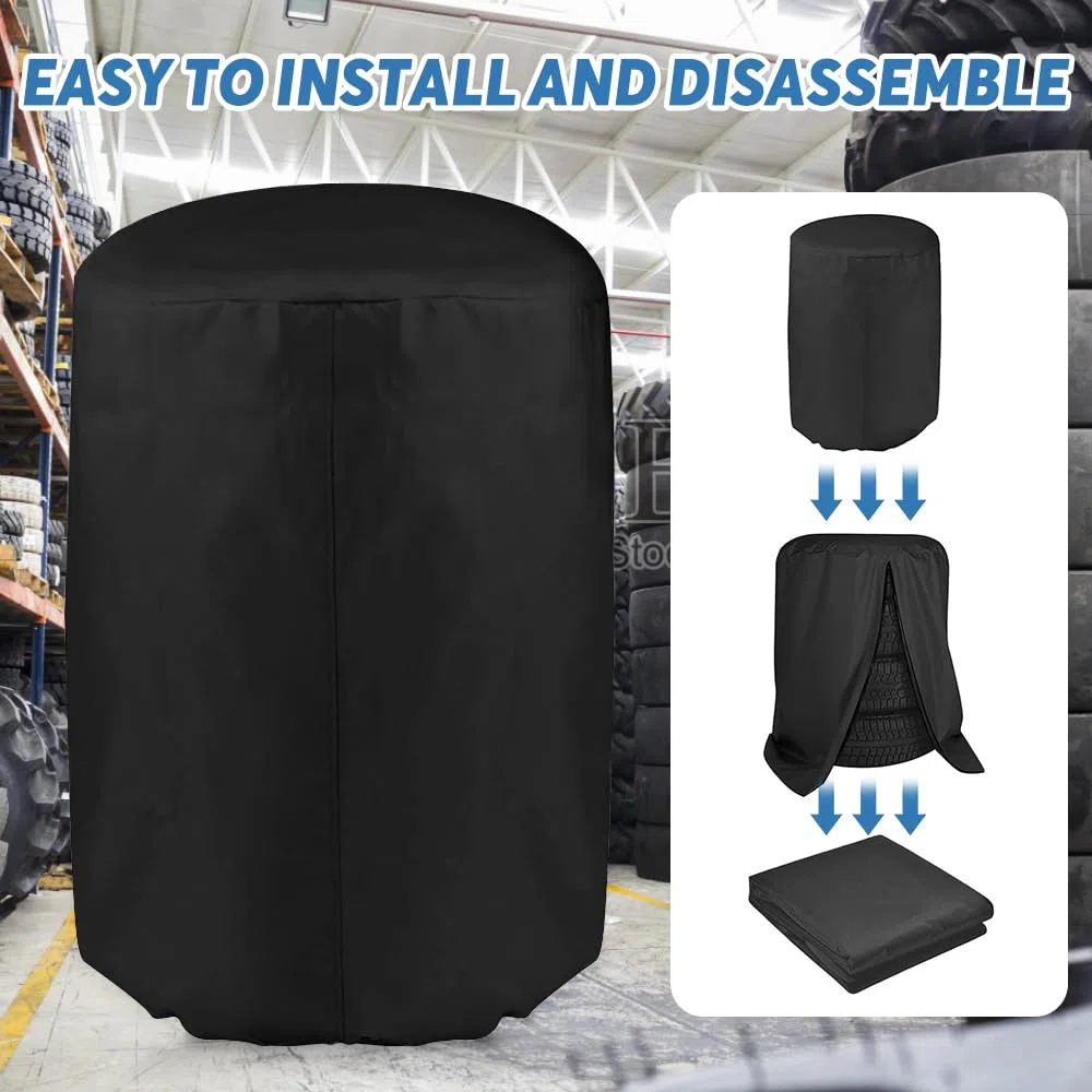 Bolsa para 4 Neumáticos Universal, 80 x 115cm Funda Protectora para Neumáticos Impermeable de Coche Prueba Polvo Temporada Bolsa de Almacenamiento Cubierta Grande de Rueda Repuesto Protectora