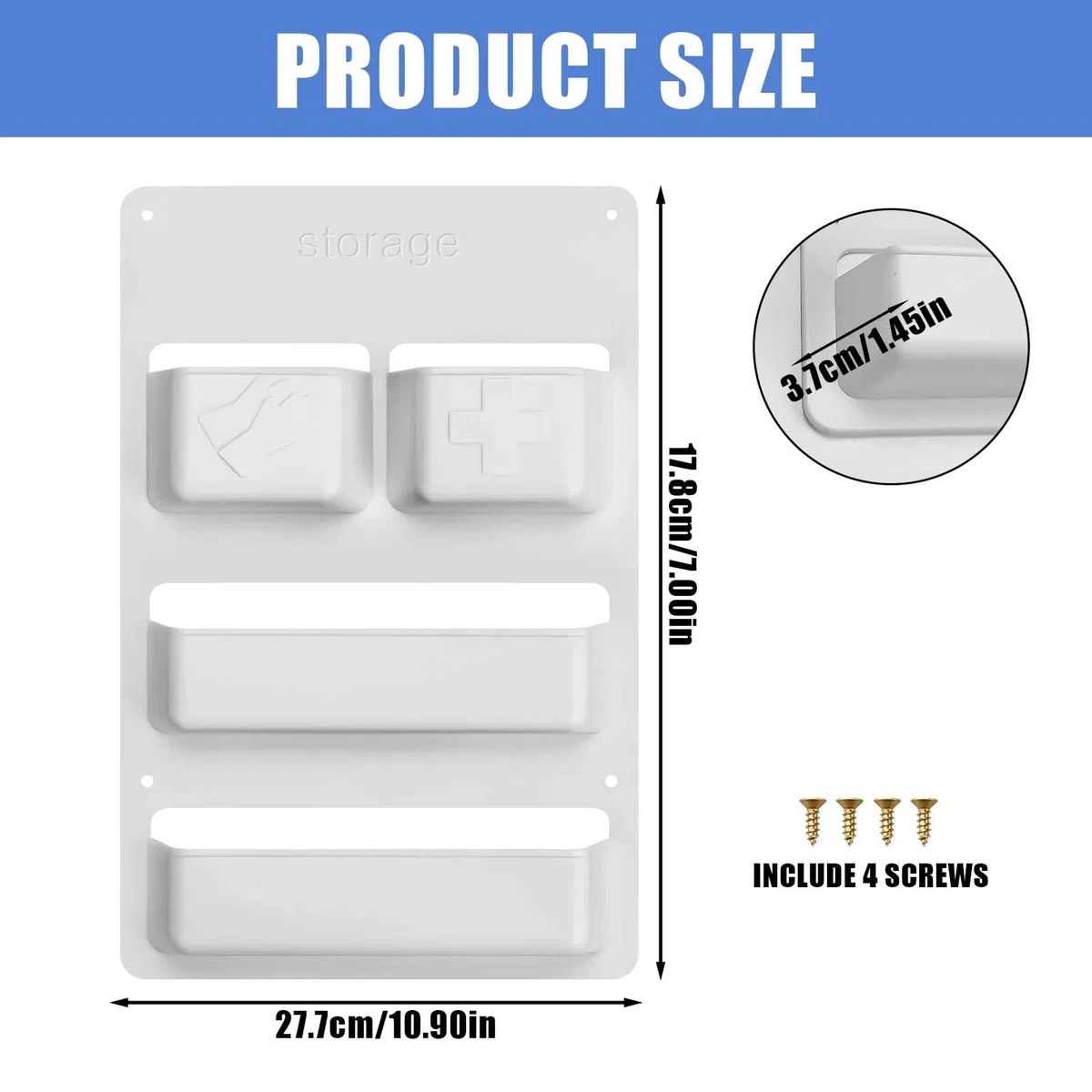 Organizador de puerta de servicio para autocaravana, 28 x 18 x 4 cm, tapa de servicio, organizador para barco, camping, caravana, cabina de inodoro