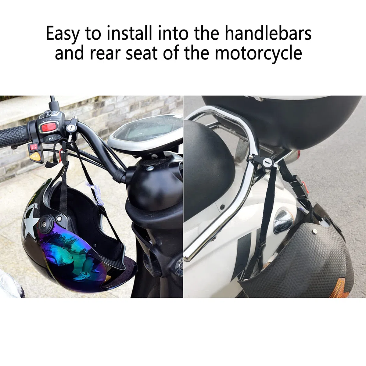Bloqueo de Casco, Cerradura de Casco de Moto, Helmet Lock, Cerradura Casco, Candado Universal para Casco con Llaves, para Tubo de Manillar de 22-28 mm, Motocicleta, Bicicleta o Scooter