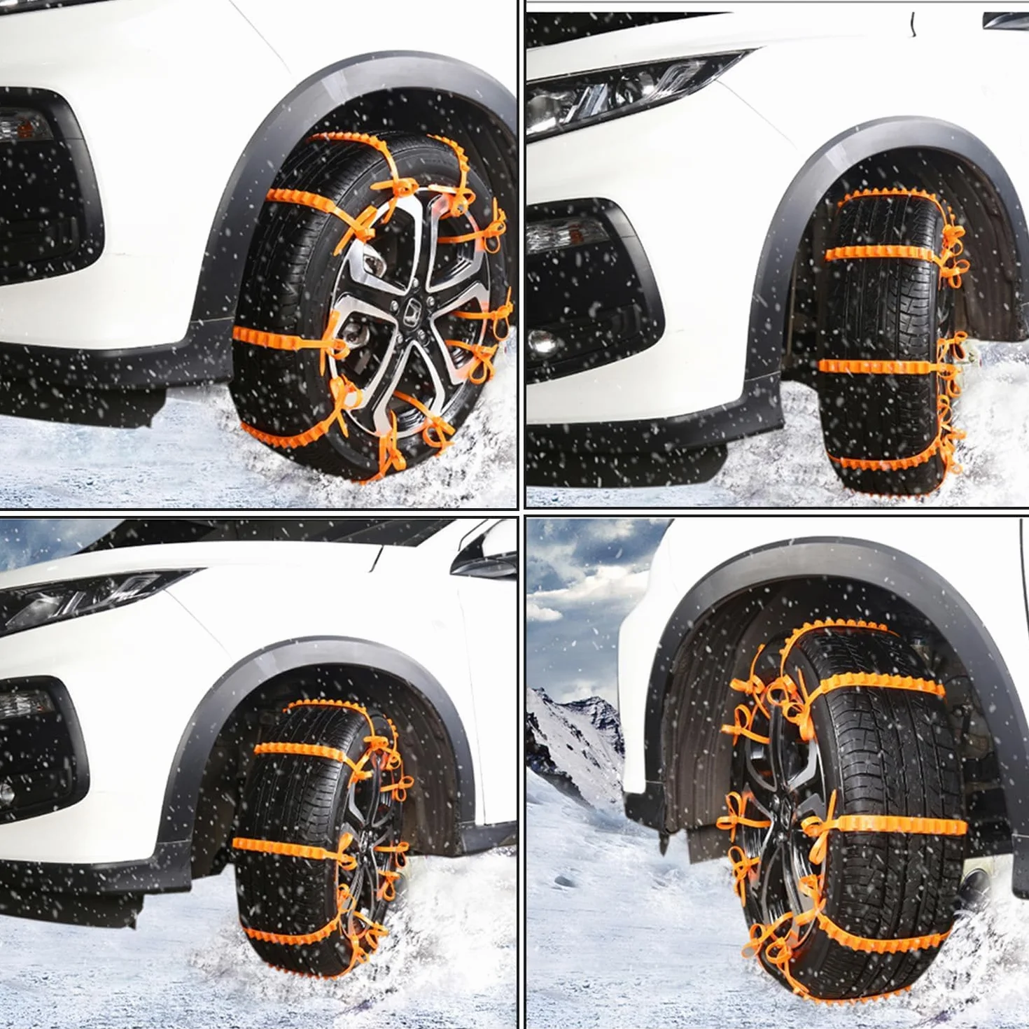 10PCS Cadena de Nieve para Coche, Cadenas Antideslizantes para Neumáticos de Nieve, Cadenas de Emergencia para Coche, Cadena de Seguridad Ajustables, Antideslizantes