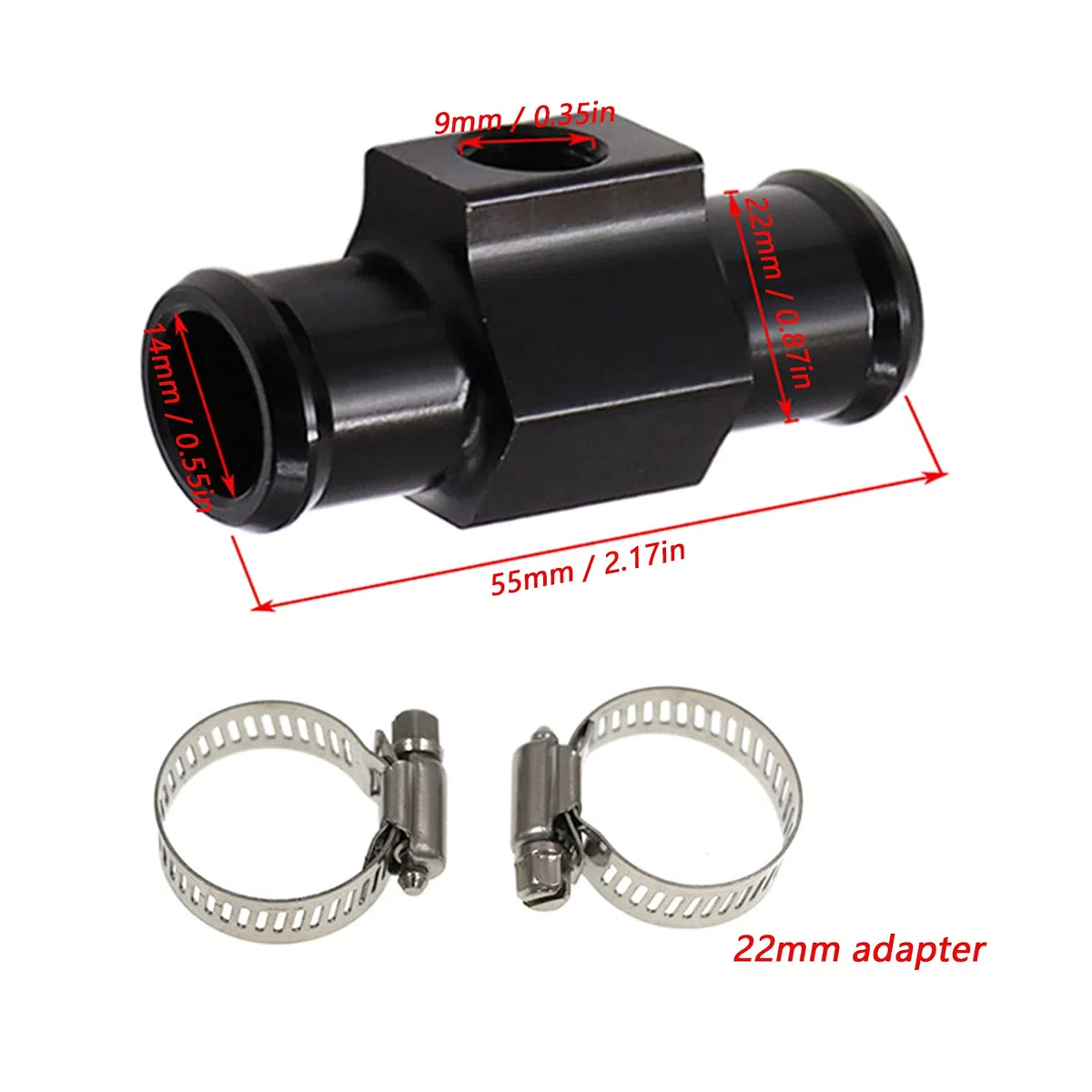 Instrumentos de termómetro de motocicleta universal pantalla digital sensor de temperatura con sonda de metal temperatura del agua más adaptador de sensor de medidor (22mm)