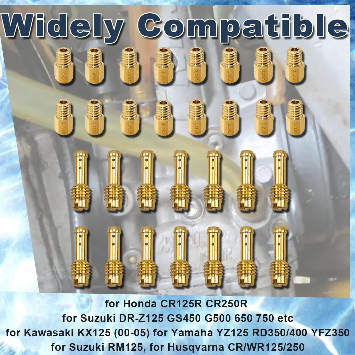 ZAMDOE 30 Piezas de Chorro Principal y Chorro Lento Kit para Mikuni VM TM TMX VM22/210 VM28/486 VM4/042 para Honda CR125R para Suzuki DR-Z125 para Suzuki RM125 para Husqvarna carburador de 2 Tiempos