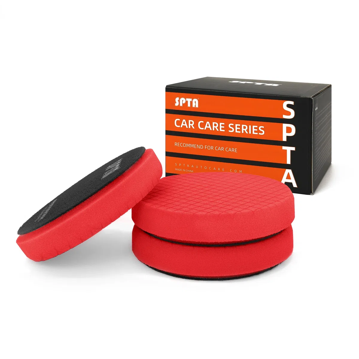Almohadilla de acabado ultrafino roja T10 Esponjas pulido coche, SPTA 3 Piezas 150mm Almohadillas de Pulido Kit Esponja Pulido para Coche, Esponjas para pulidoras, Almohadilla de Rejilla de Pulido