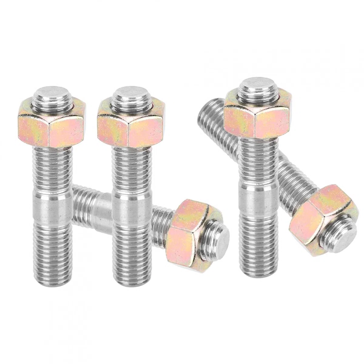 KIMISS Kit de espárragos M10x1.25 50mm para turbo, compatible con DSM 1G y EVO1-10, espárragos de cabeza de acero inoxidable, kit de tornillos para culata