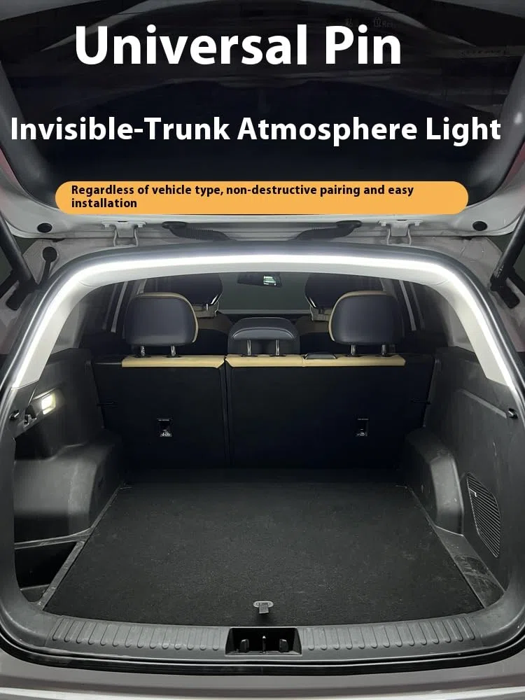 Dynamic Flowing Car Trunk Light Strip, Trunk Led Light Strip，Led Strip Lights for Car Trunk Cargo Area or Interior Illumination Decoration (White,Half Circle 2 m/78 in)