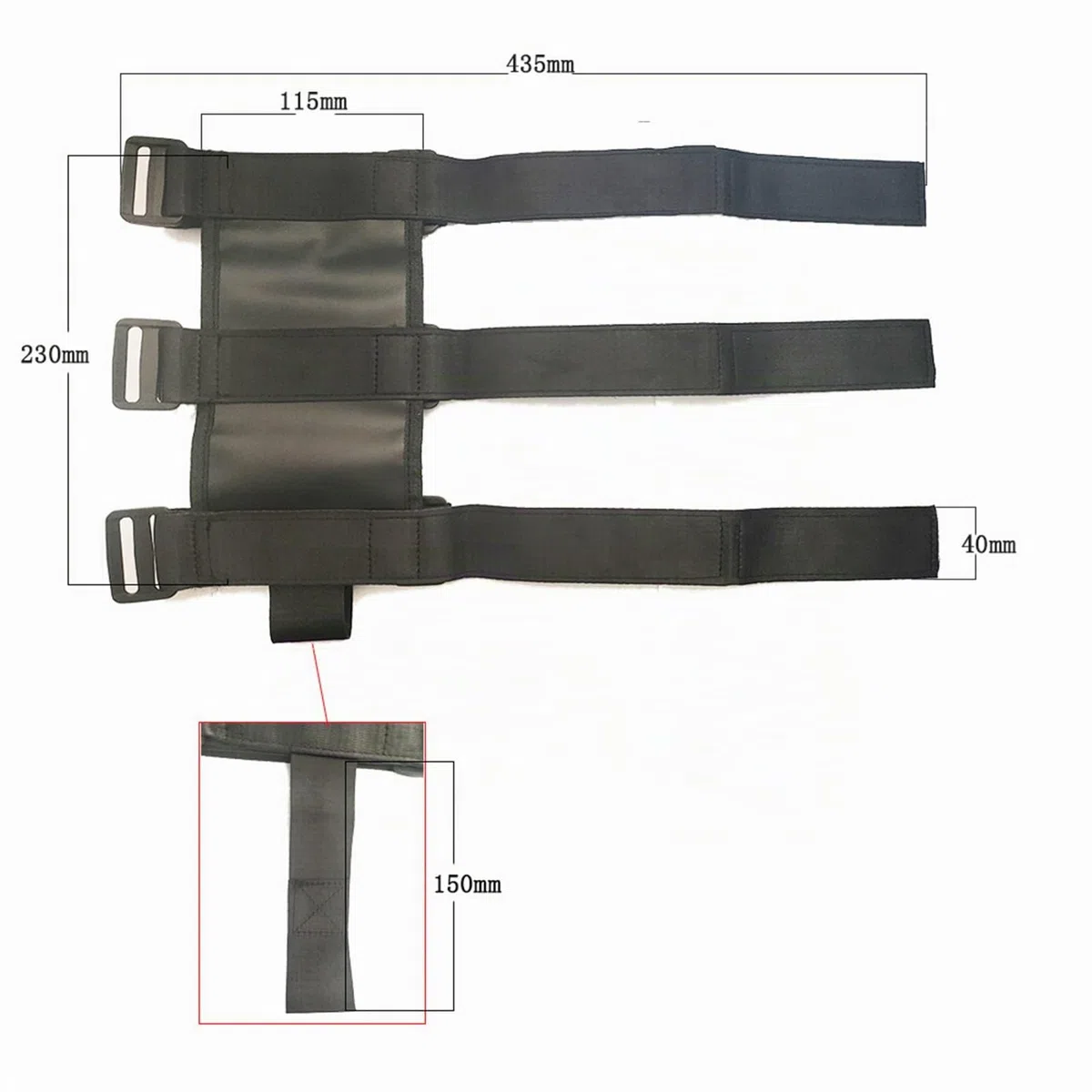 Barra antivuelco Extintor de incendios Soporte para maletero del coche Correa de sujeción para extintor de coche Cinturón ajustable para coche Accesorio práctico Accesorio de terceros para Jeep (Negro
