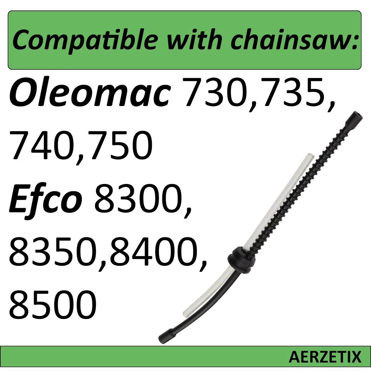 AERZETIX - C69599 - Tubo/manguera de gasolina para motosierra - compatible con Oleomac 730 735 740 750 Efco 8300 8350 8400 8500
