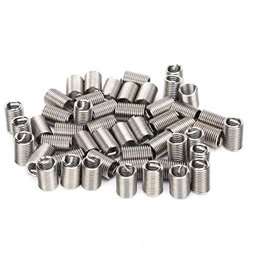 50 Uds. Kit de Manguito de Reparación de Roscas de Insertos de Hilo de Alambre M10 X 1,5 Tornillo de Tipo Helicoidal de Alambre en Espiral de Vaina de Acero para Reparaciones Automotrices(2.5D)