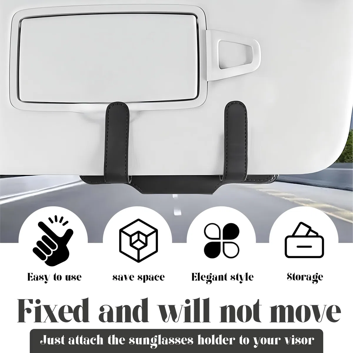 Coche Gafas Caja,Clip para Visera de Coche,Funda Porta Gafas de Sol para Coche,Funda para Gafas de Coche Universal, para Almacenamiento de Clips de Gafas, Accesorios(Negro)