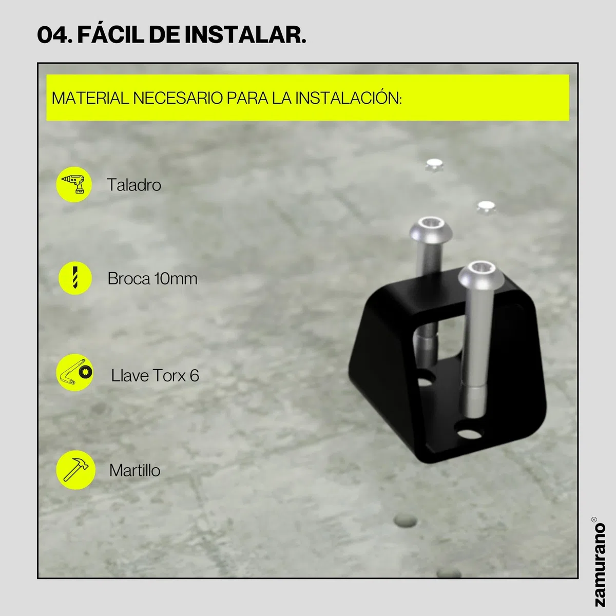 Anclaje antirrobo de alta seguridad para cadena. Ideal para motos y bicis. Cepo de suelo o pared (1)