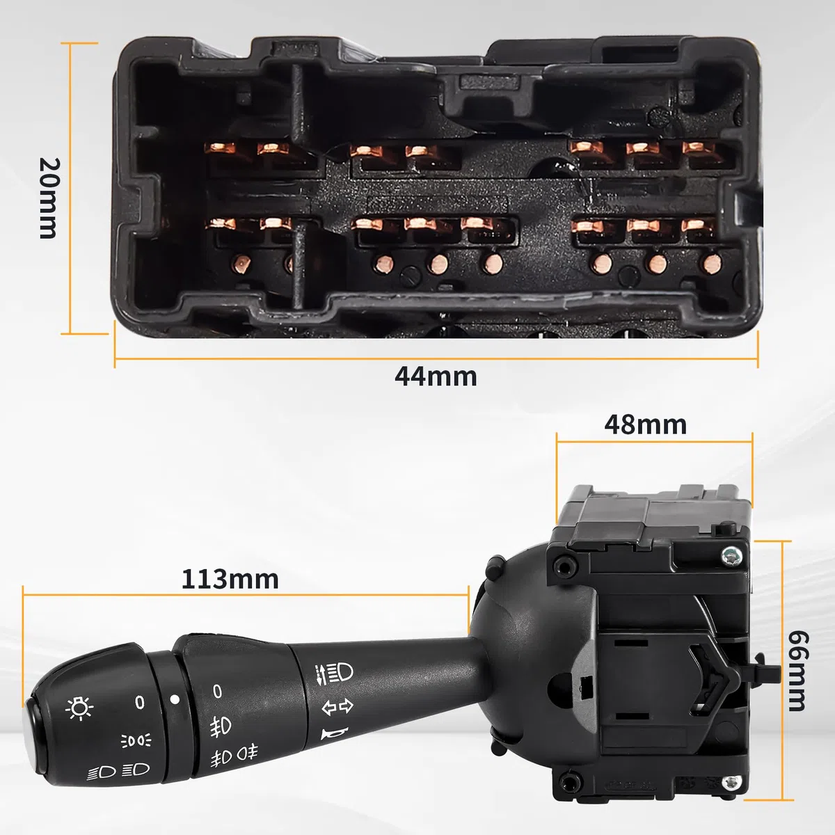 Interruptor Indicador de Columna de Dirección, Mando Luces para Sandero, Dokker, Duster, Lodgy, Logan, Stepway, Interruptor Tallo Indicador Faro 8201167988 681726046R 255405056R 255400337R