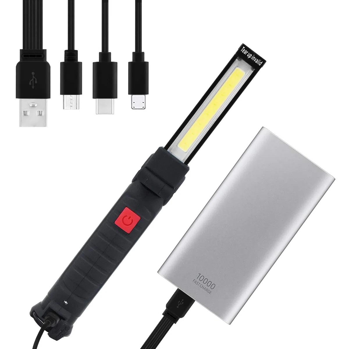 Lámpara de trabajo portátil LED recargable con luz magnética (5 modos)