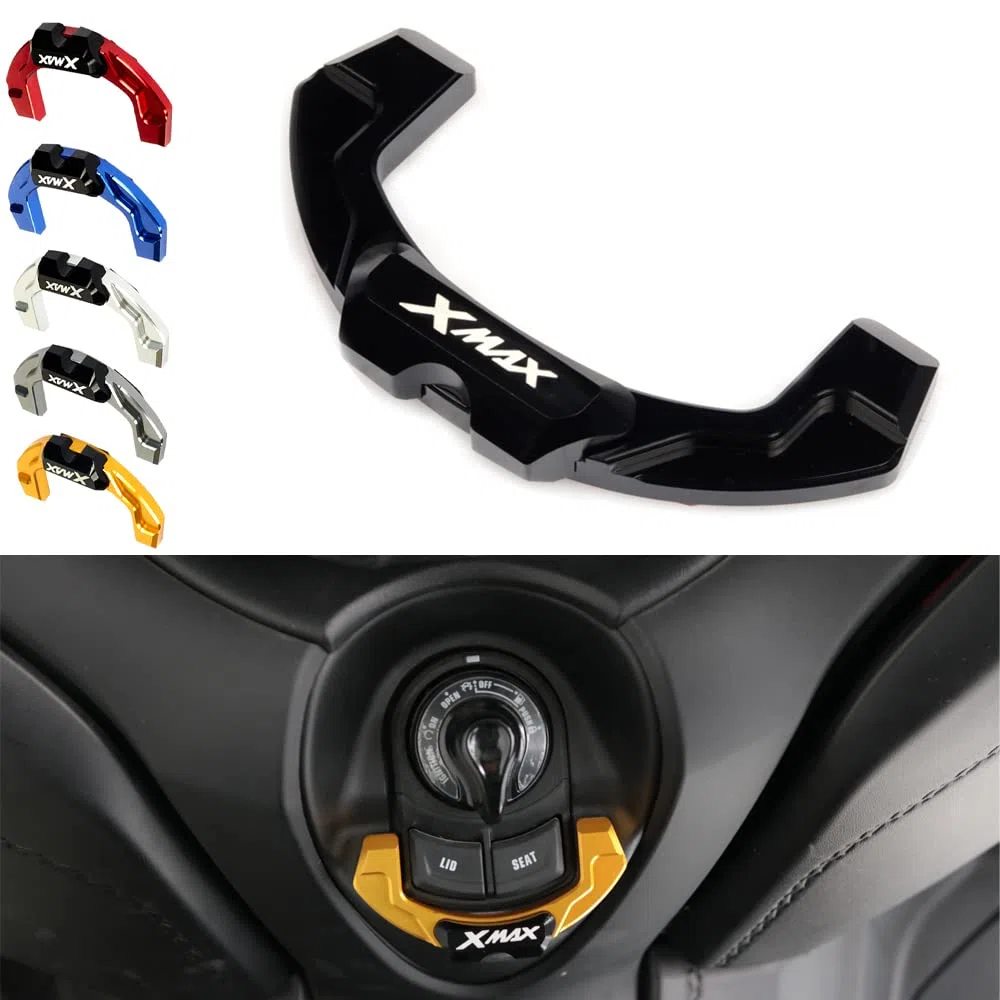 Motocicleta llave de encendido bloqueo tapa scooter interruptor accesorios decorativos para Yamaha XMAX 125 XMAX 250 XMAX 300 2017-2024 (negro)