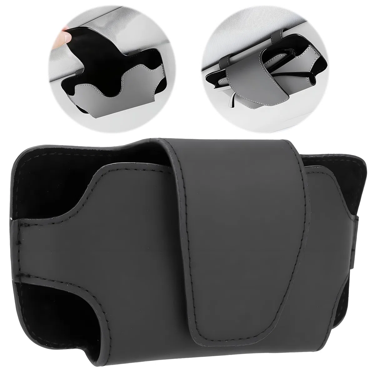 Coche Gafas Caja,Clip para Visera de Coche,Funda Porta Gafas de Sol para Coche,Funda para Gafas de Coche Universal, para Almacenamiento de Clips de Gafas, Accesorios(Negro)