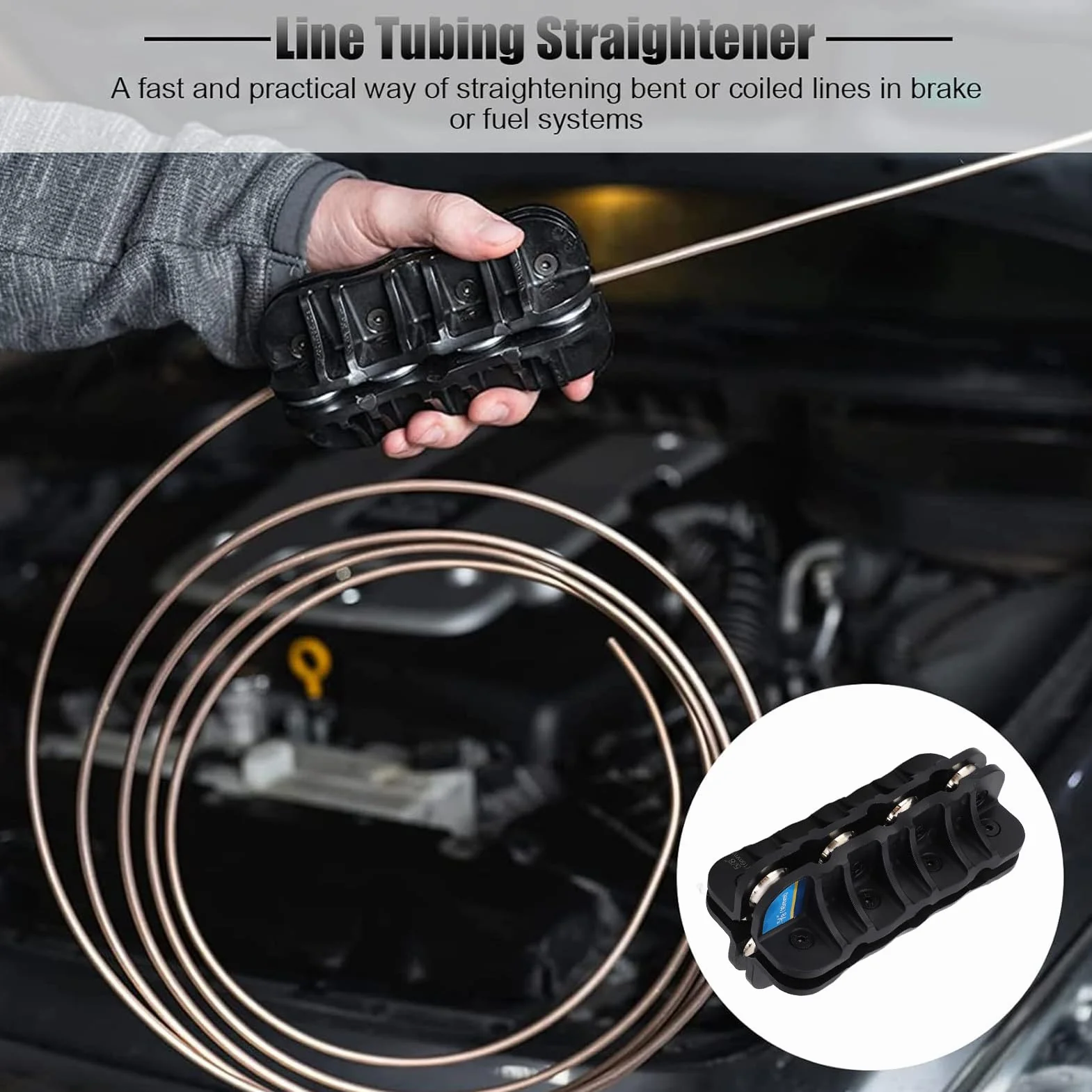 Enderezador de Tubos, Enderezador de Tubos Manual de 5/8 pulg., Herramienta para Enderezar de PVC y Aluminio, para Líneas de Freno y Líneas de