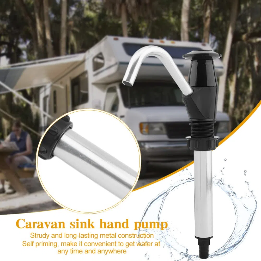 Grifo de bomba de mano de agua para fregadero, caravana, fregadero de agua, bomba de mano de doble acción, repuesto de caravana, herramientas de bomba de mano para camping, remolque, autocaravana,