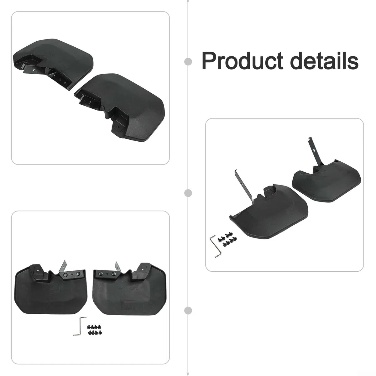 Guardabarros delantero para Ford Transit Mk8 2014 en adelante, izquierdo y derecho, ABS negro para protectores contra salpicaduras, compatible con OEM 1820757 1820756, par de protección