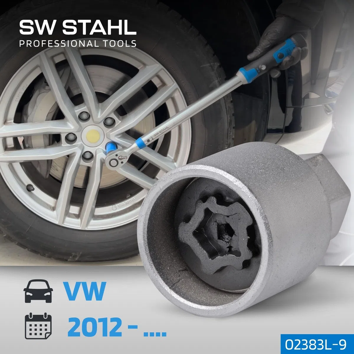 SW-Stahl 02383L-9 - Bloqueo de llanta para VW adaptador 529