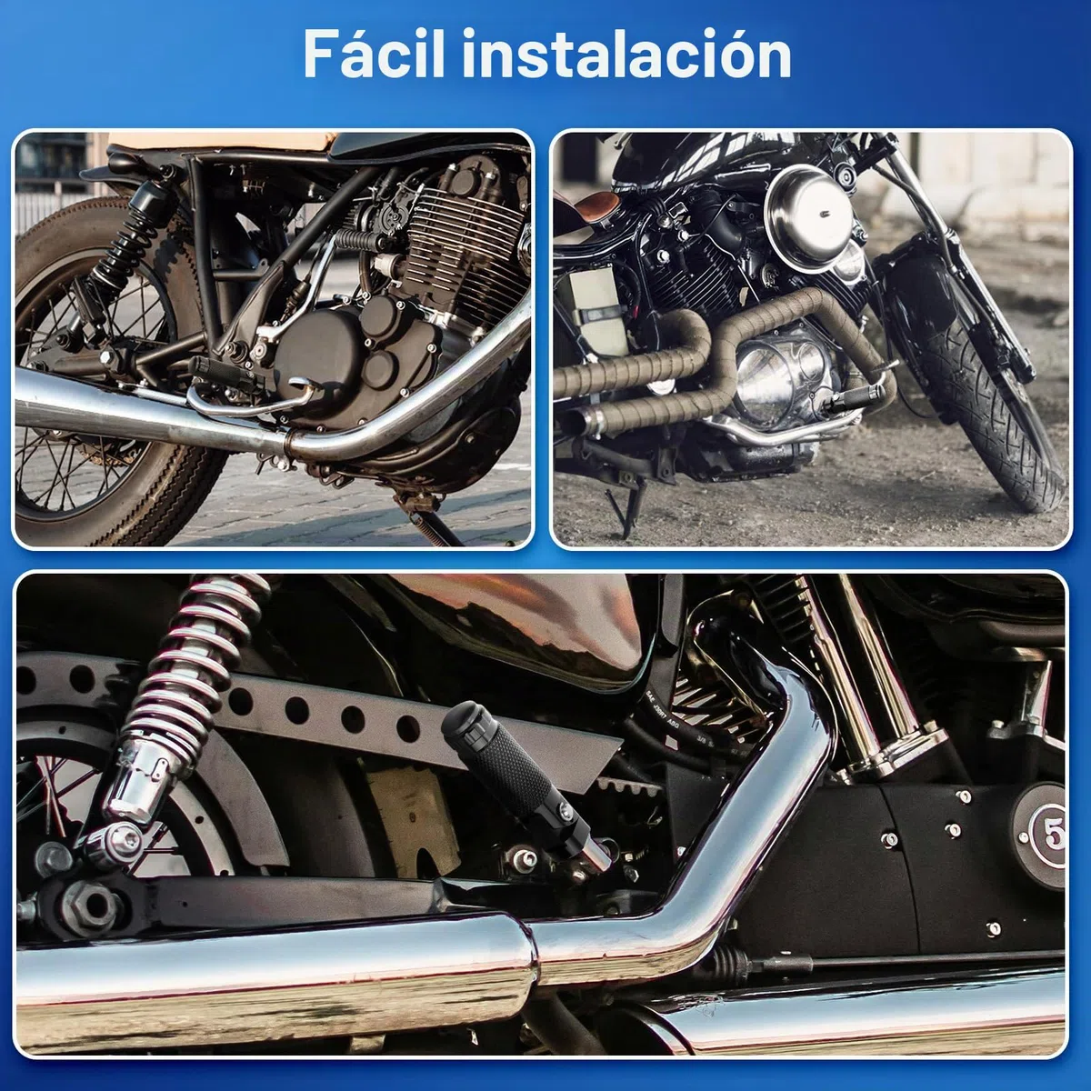 Estriberas Moto Estriberas De Motocicleta Abatibles 90 Grados Universal 8mm Estriberas De Motocicleta Cnc Aluminio (Pareja, Negro)